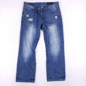 TK‎ Axel Relaxed Straight Distressed Jeans 34x30 Blue